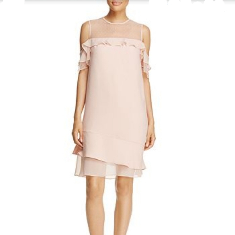 Nanette Lepore Cold Shoulder Pink Dress Size 10